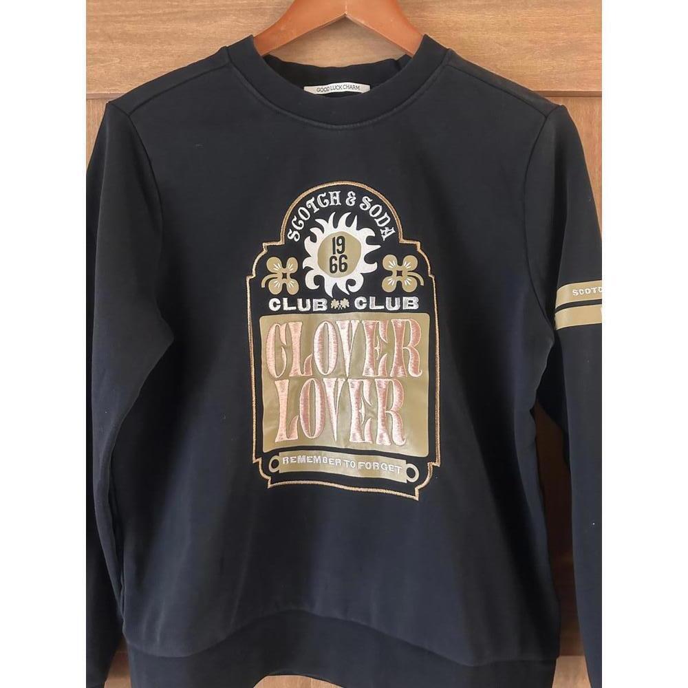 Scotch & Soda Embroidered Clover Lover Organic Cotton Graphic Sweatshirt Small - Picture 5 of 11
